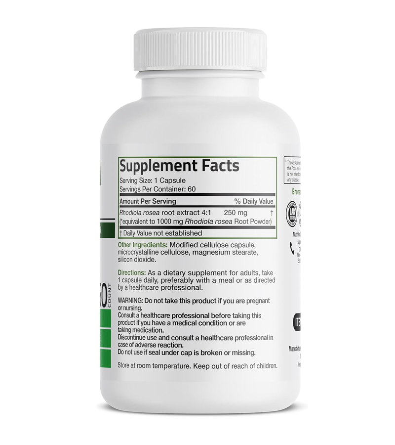 Rhodiola Rosea Root 1000 mg - 60 Quick Release Capsules