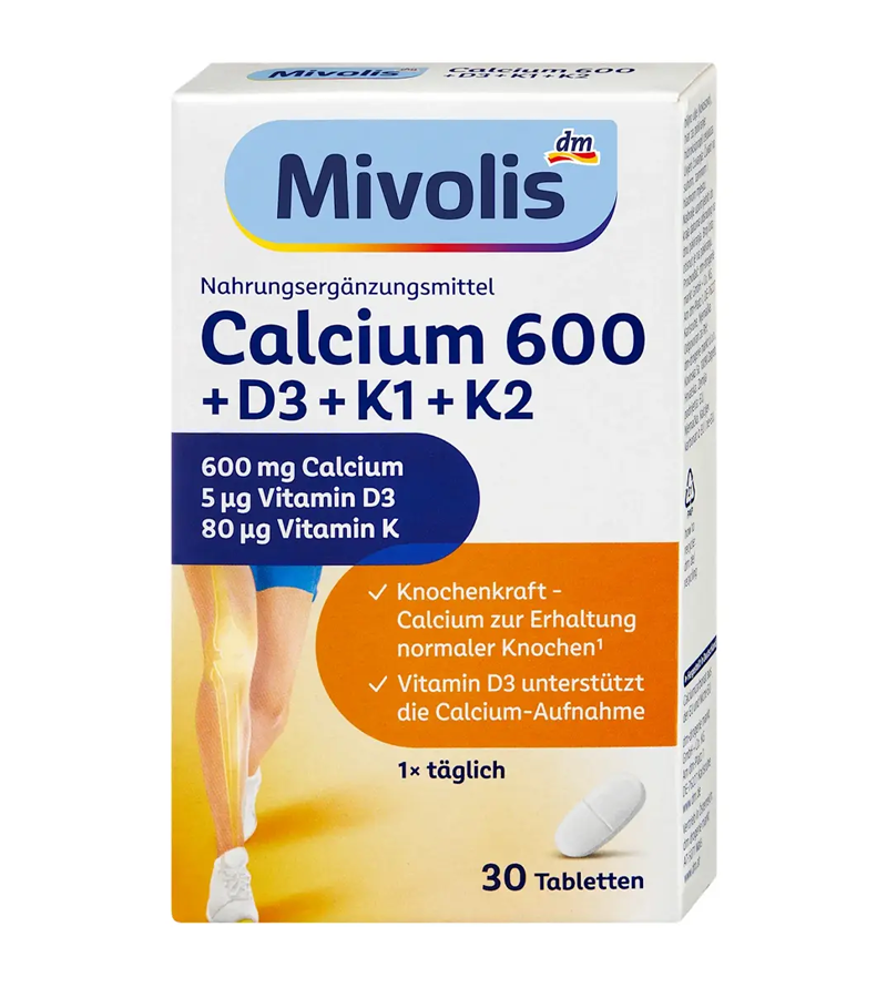 Mivolis Calcium 600 + Vitamin D3 + Vitamin K1 + K2 - 30 tablets