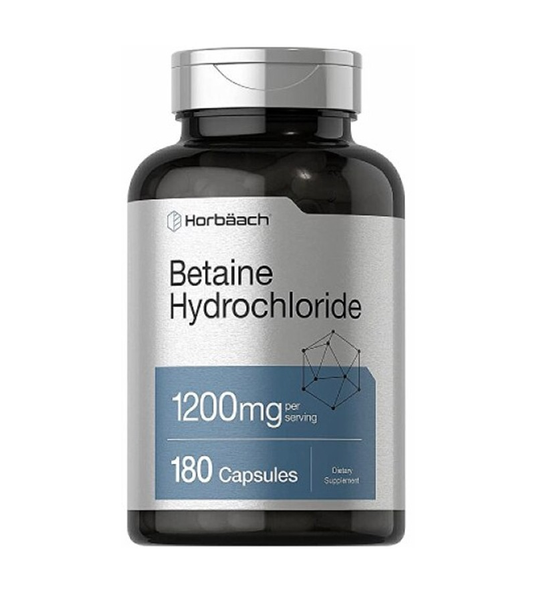 Betaine HCl 1200mg - 180 Capsules