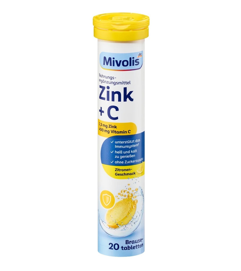 MIVOLIS ZINC + Vitamin C effervescent - 20 Tablets