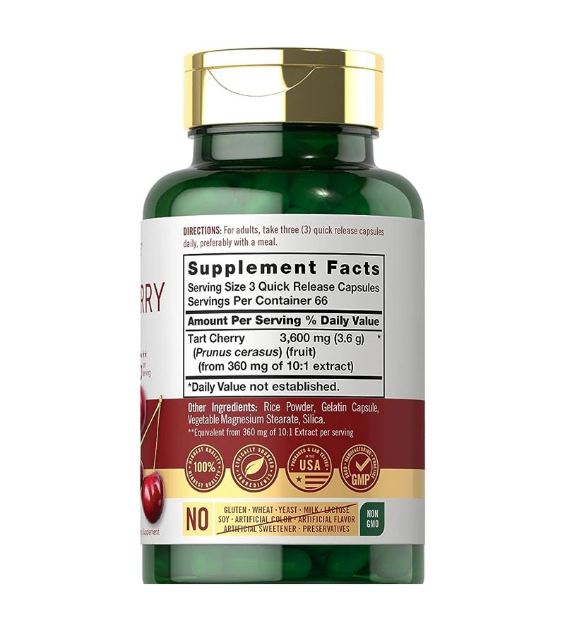 Tart Cherry Extract 3600 mg - 200 Capsules