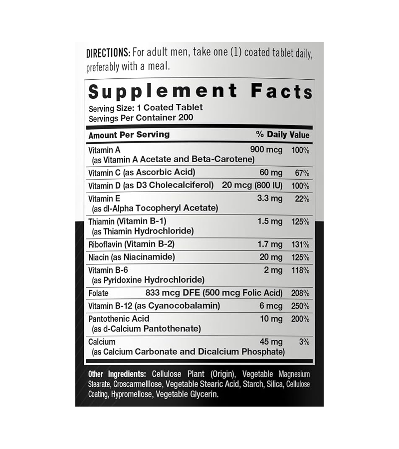 Multivitamin for Men 50+ , 200 Coated Tablets