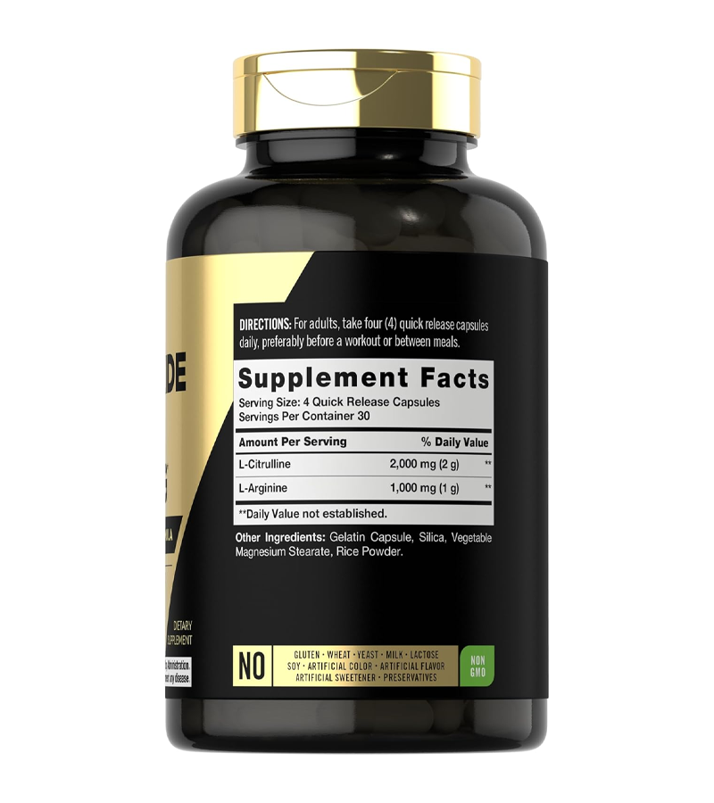 Nitric Oxide Max Supplement 3000mg - 120 Capsules