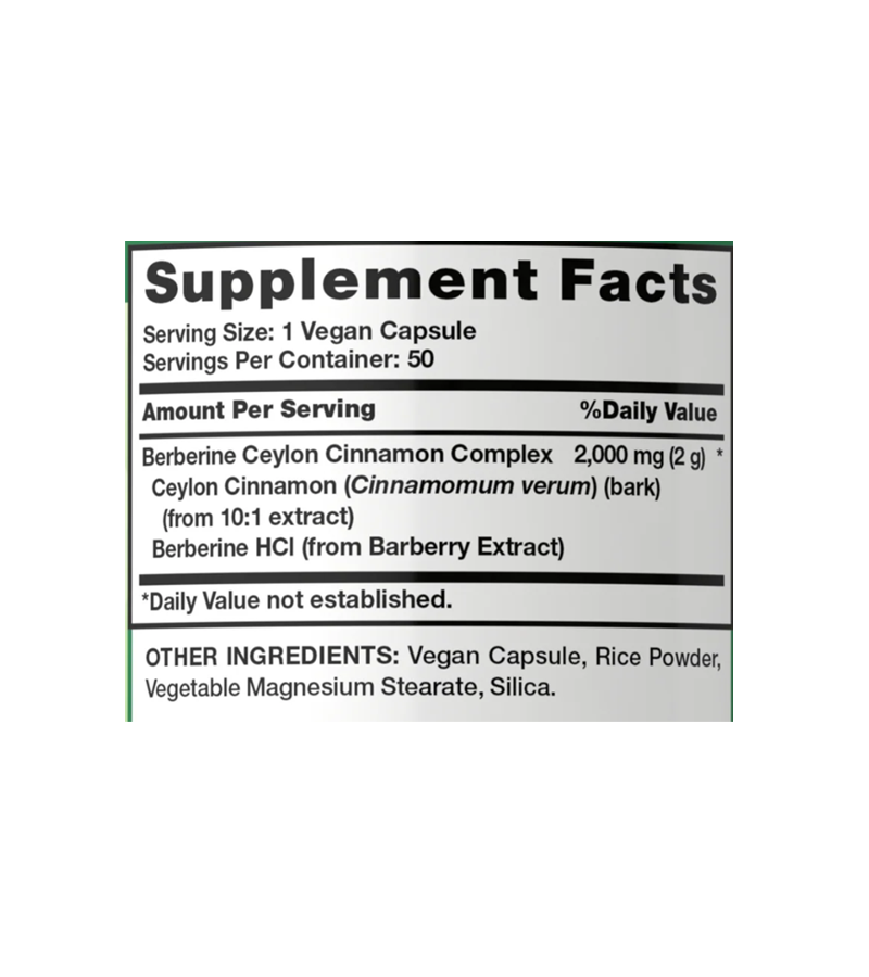 Berberine with Ceylon Cinnamon Complex 2,000mg - 50 Capsules