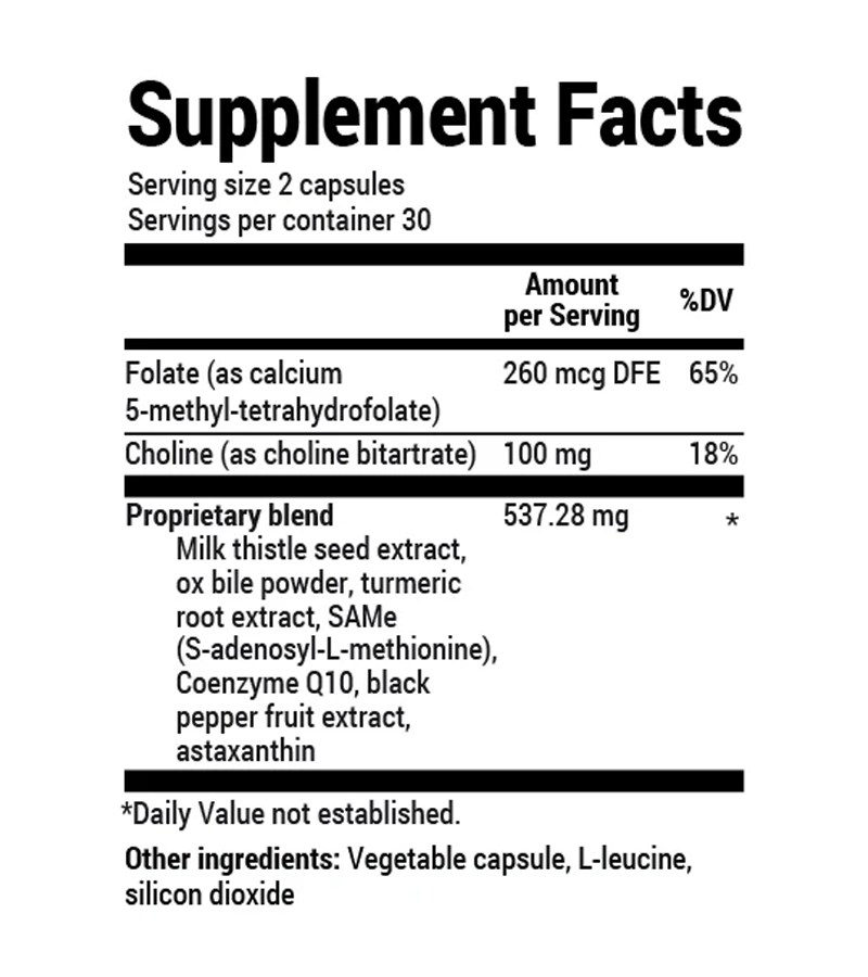 Liver Cleanse & Detox Support with Milk Thistle, Ox Bile & Choline - 60 Veg Capsules