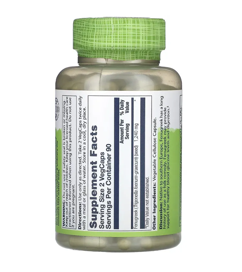 Fenugreek 1240 mg Per Serving - 180 VegCaps