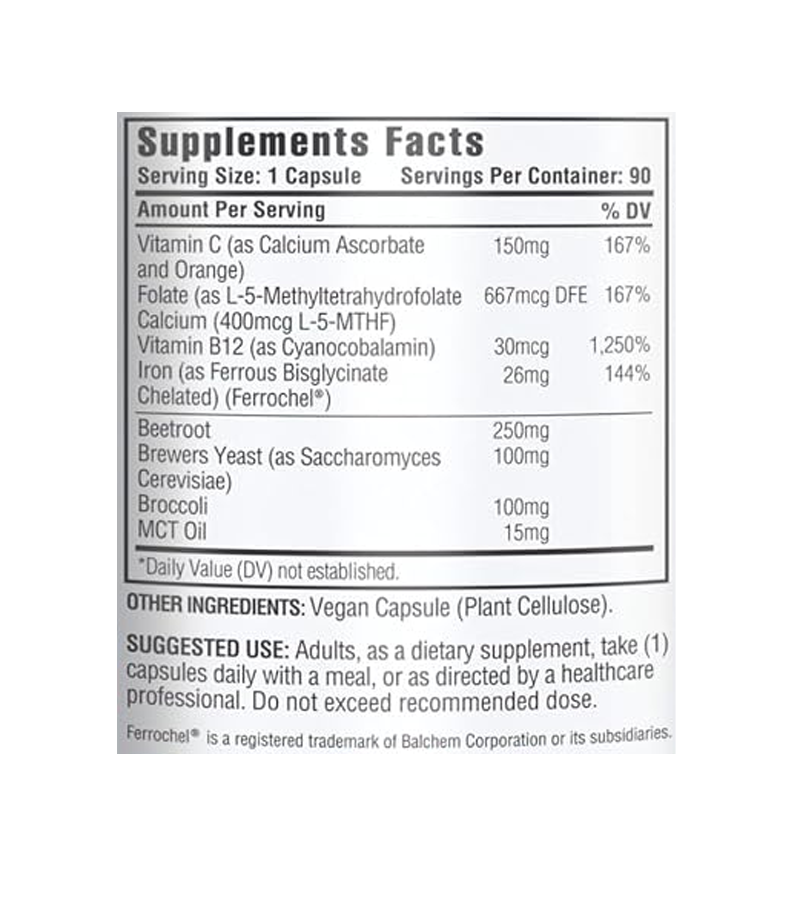 Iron Blood Maker / 9 IN 1 ADVANCED COMPLEX - 90 Capsules ( Best Before 11-2026 )