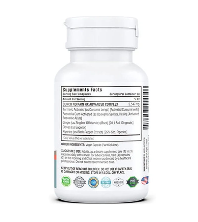CURCU NO PAIN RX / 5 IN 1 ADVANCED COMPLEX, JOINT SUPPORT SUPPLEMENT- 90 CAPSULES