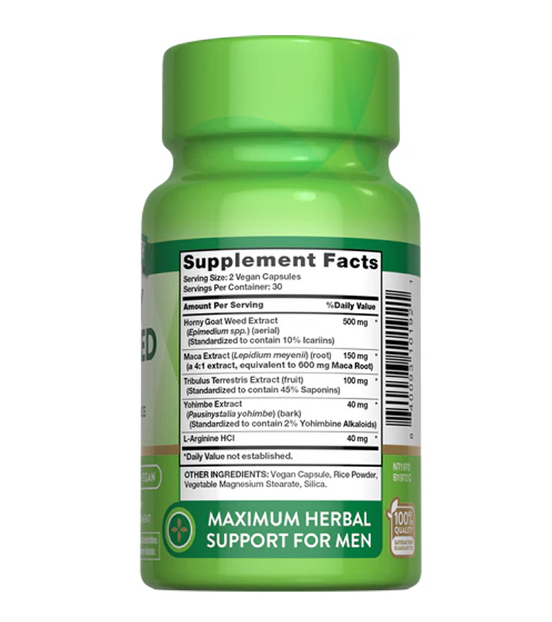 Horny Goat Weed with Maca - 60 Vegetarian Capsules