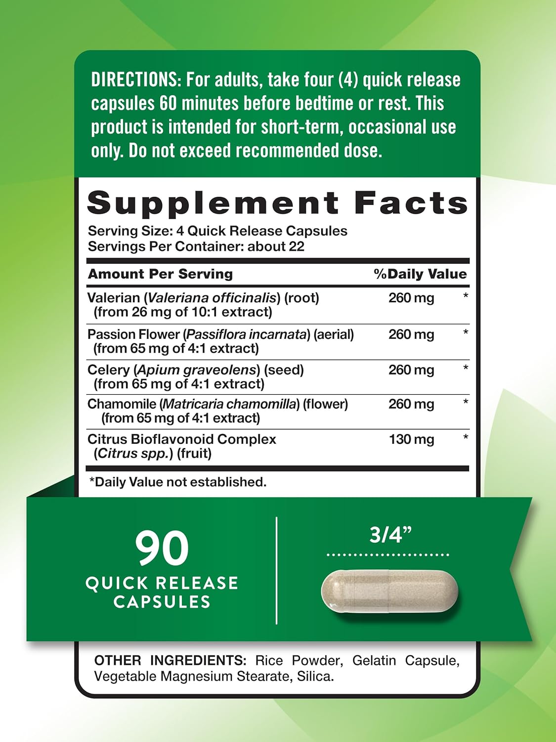 Calm Caps Plus Passion Flower and Chamomile - 90 Capsules