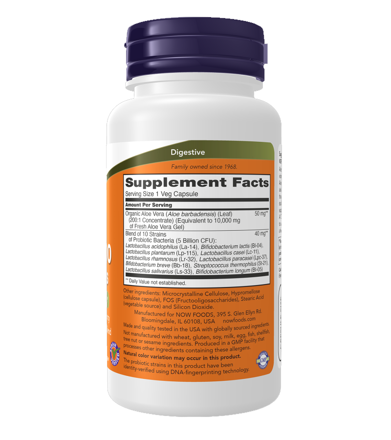 Aloe Vera 10,000 & Probiotics - 60 Veg Capsules