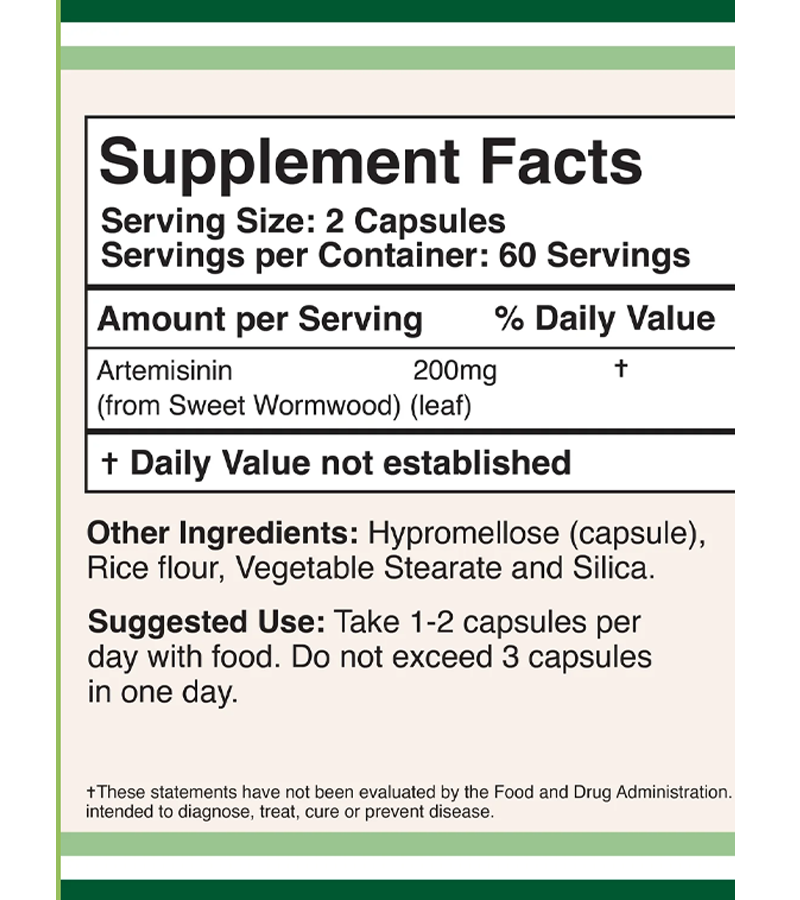 Artemisinin 200 mg - 120 Capsules