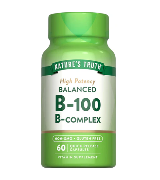 BALANCED VITAMIN B-100 B-COMPLEX - 60 Quick Release Capsules