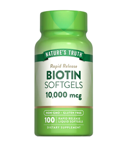 Biotin Softgels 10,000 mcg - 100 Liquid Softgels