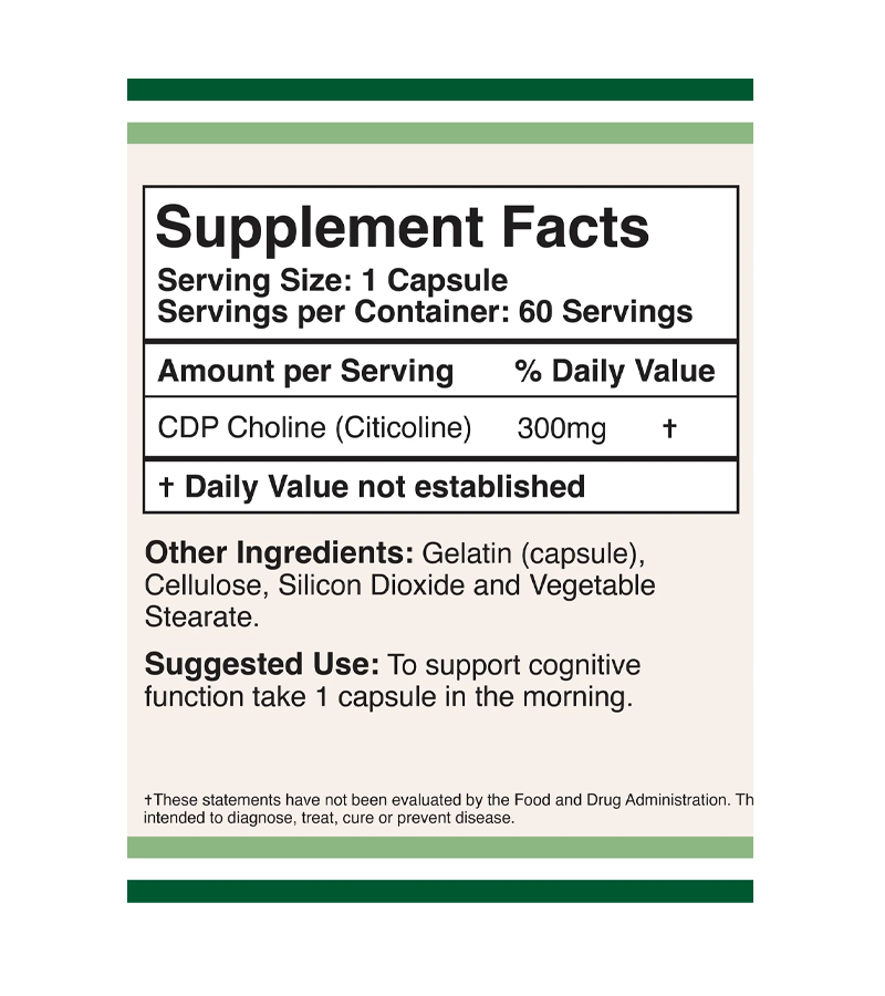 CDP Choline 300 mg - 60 Capsules