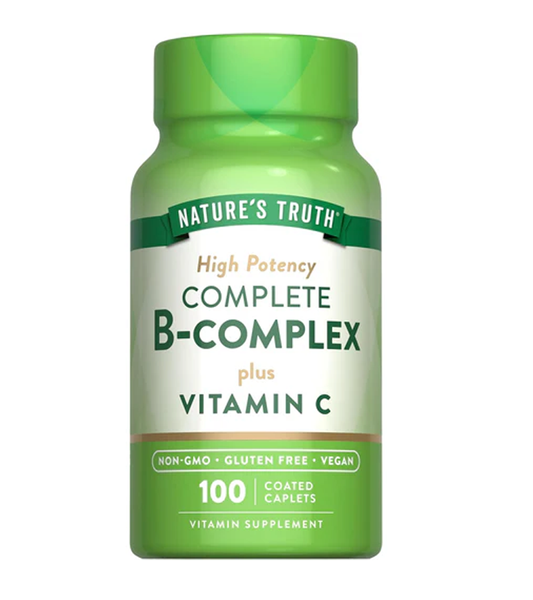 COMPLETE B-COMPLEX PLUS VITAMIN C - 100 Coated Caplets
