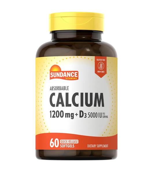 Calcium 1200mg + Vitamin D3 5000 IU - 60 Softgels
