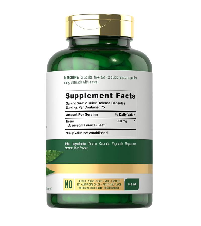 Carlyle Neem Leaf 950mg - 150 Powder Capsules