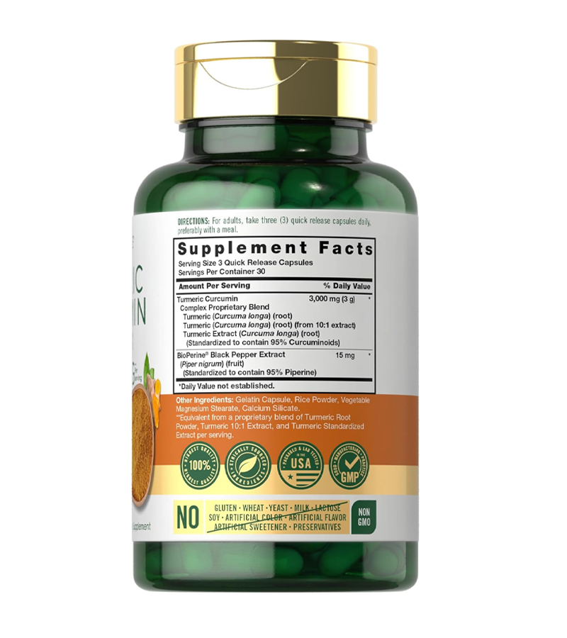 Carlyle Turmeric Curcumin with Black Pepper 3000mg - 90 Powder Capsules