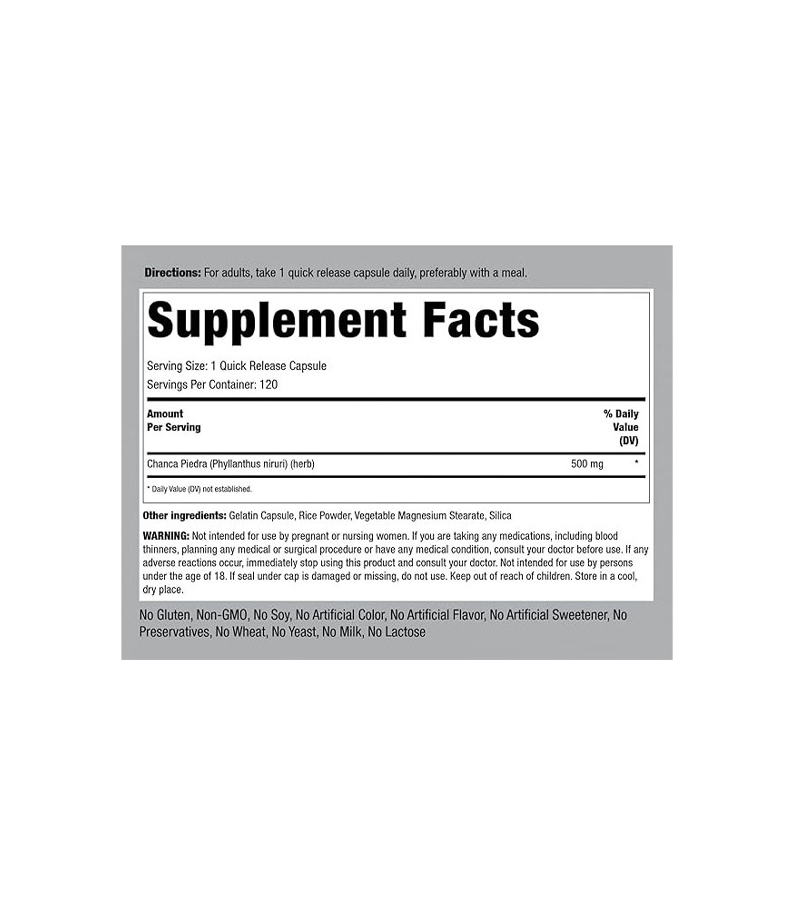 Chanca Piedra 500mg - 120 Capsules