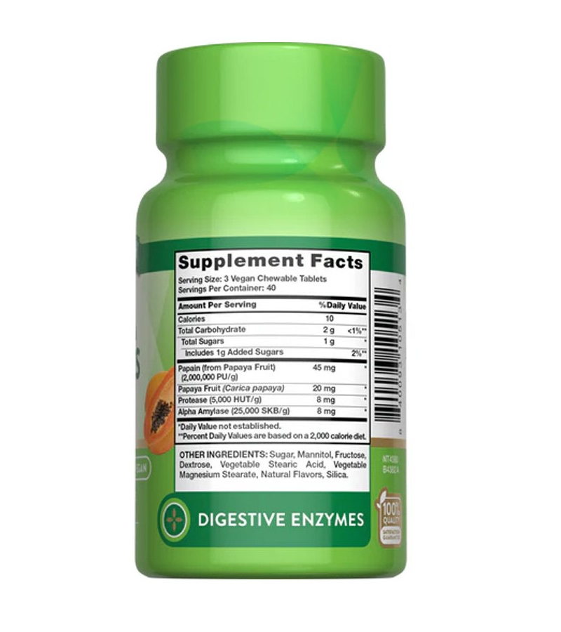 Chewable Papaya Enzymes 120 Chewable Tablets