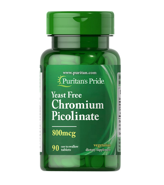 Chromium Picolinate - 800 mcg Yeast Free - 90 Tablets