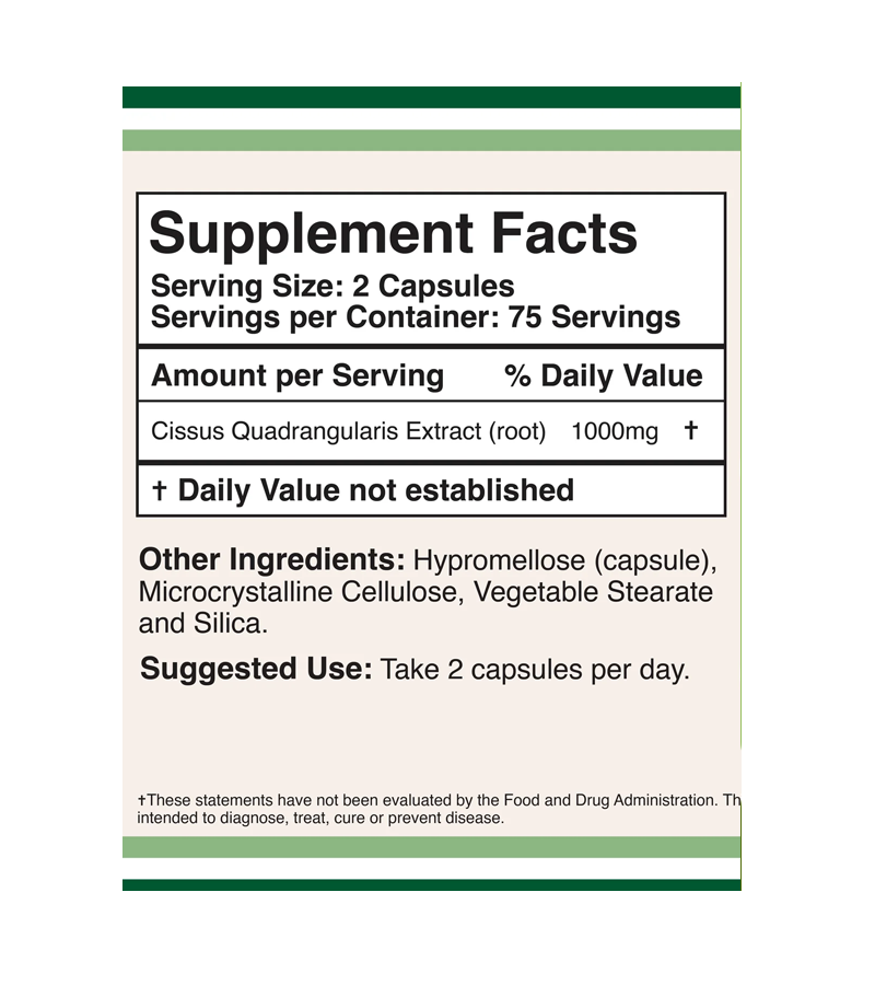 Cissus Quadrangularis Extract 1000 mg - 150 capsules