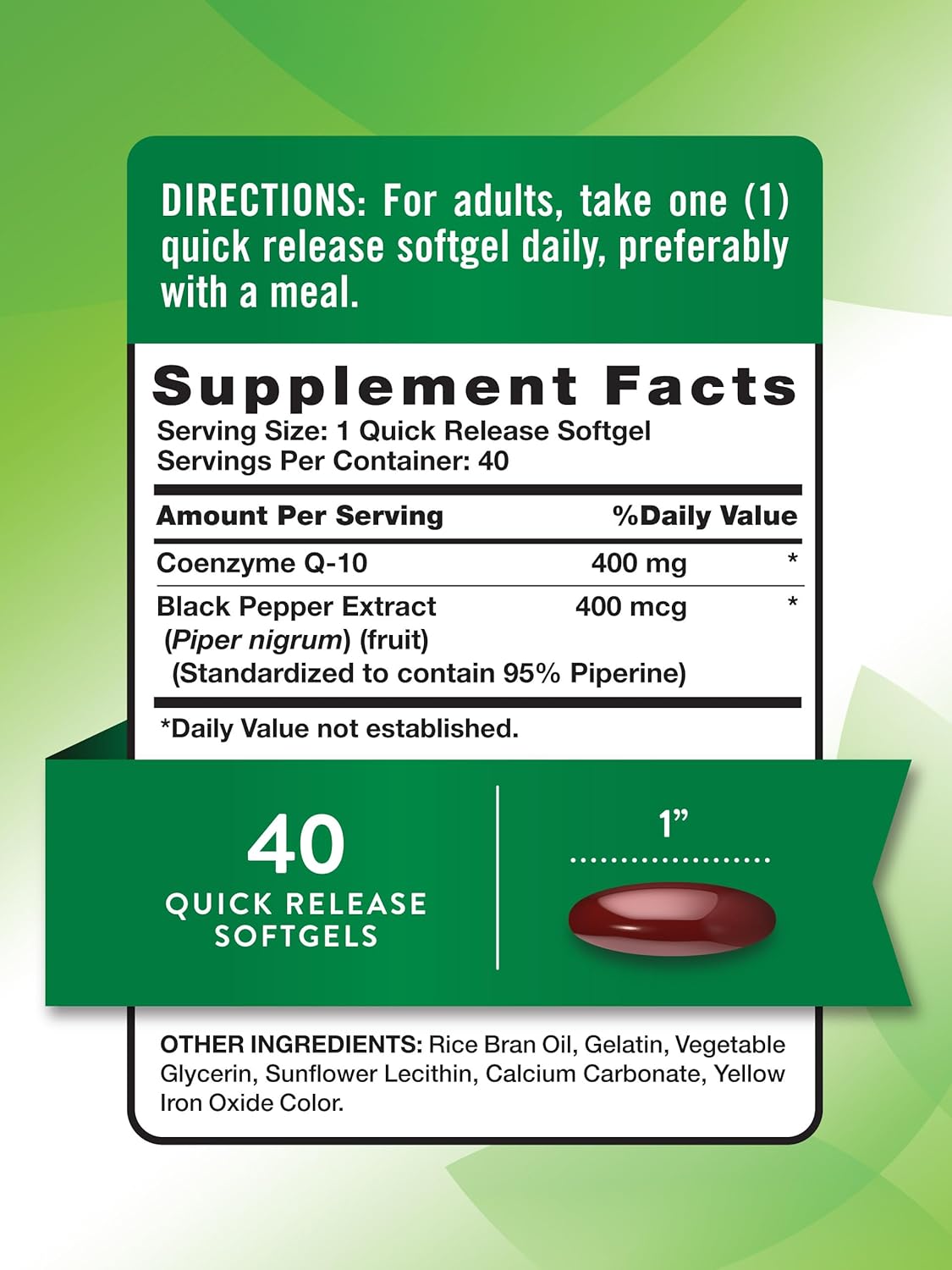 CoQ10 400mg - 40 Softgels