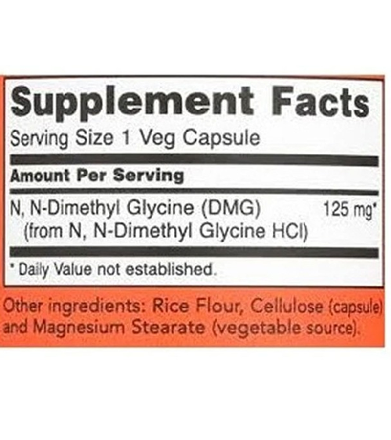 DMG 125mg , N-Dimethyl Glycine Methyl Donor - 100 veg Capsules