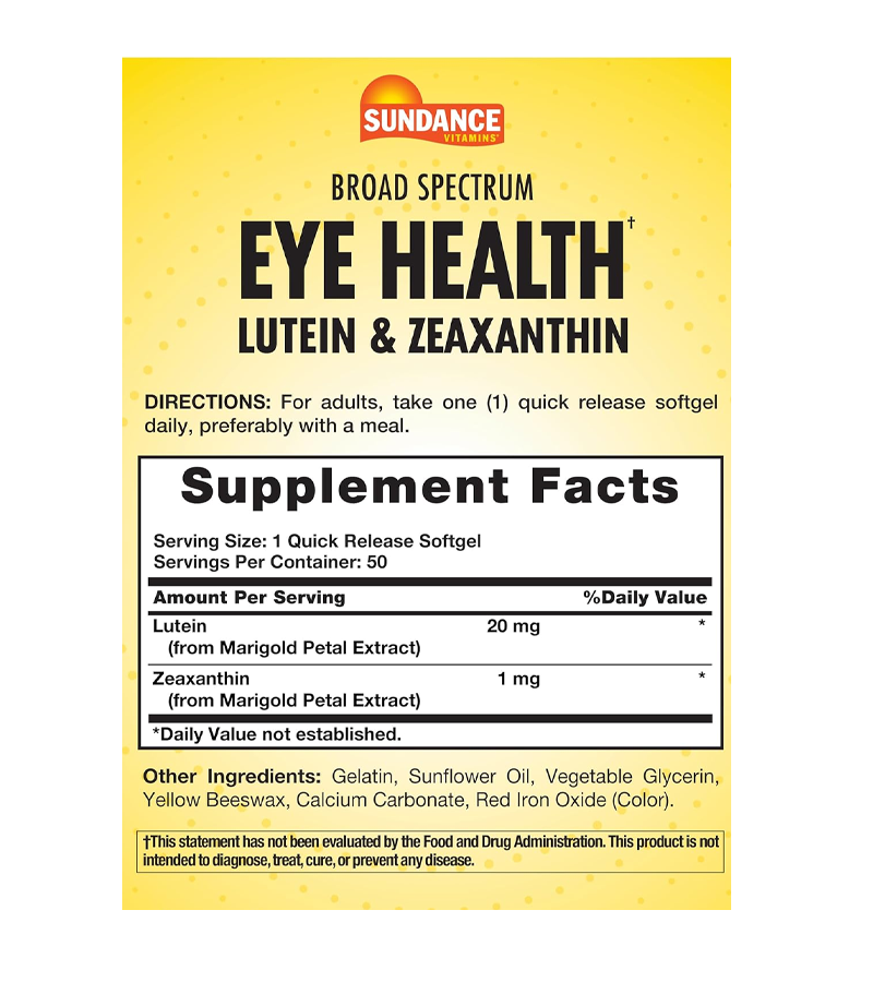 Eye Health Lutein and Zeaxanthin - 50 Softgels