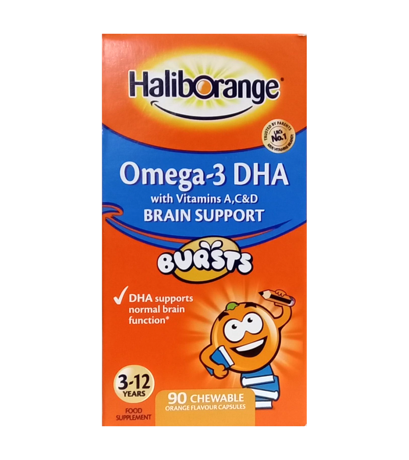 Haliborange Kids Omega-3 DHA with Vitamin A, C & D - 90 Orange Taste Chewables