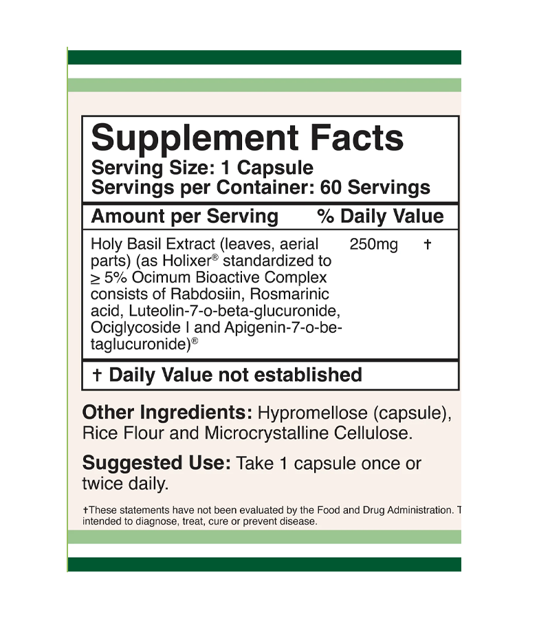 Holixer Holy Basil Extract - 60 Capsules