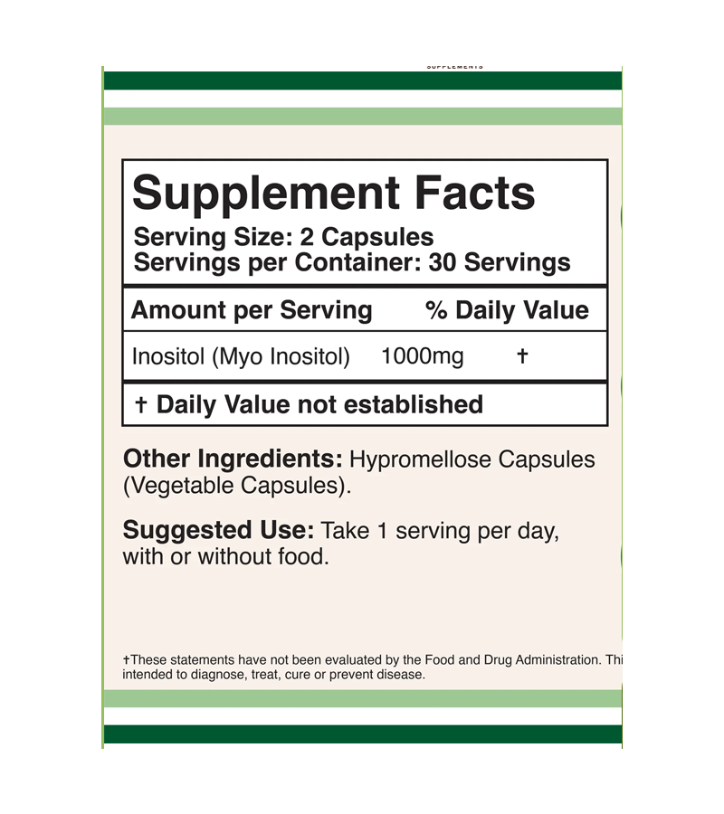Inositol ( Myo-Inositol ) - 60 Capsules