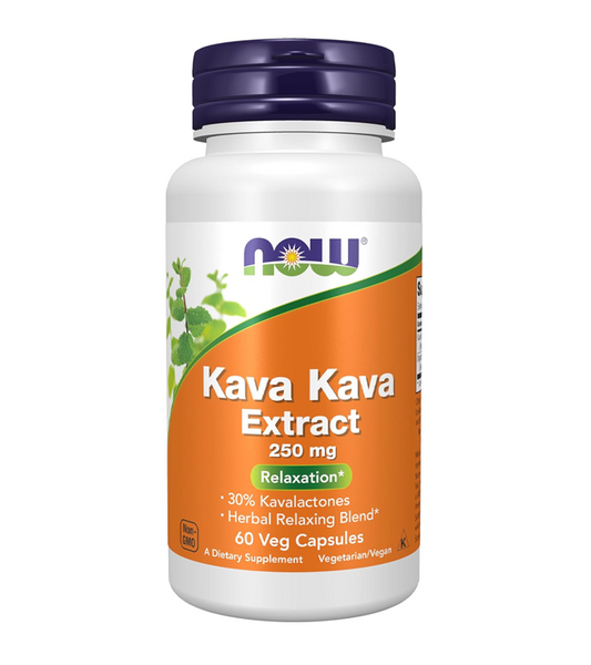 Kava Kava Extract 250 mg, 30% Kavalactones, Herbal Relaxation Blend*, 60 Veg Capsules