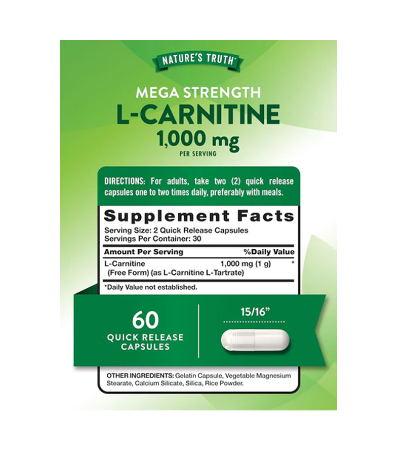 L-CARNITINE 1000 MG - 60 Quick Release Capsules