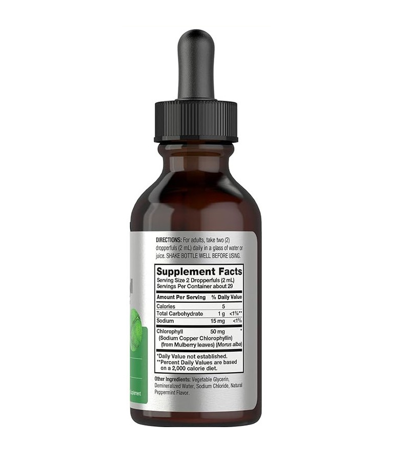 Liquid Chlorophyll Drops 59ml - Natural Peppermint Flavor