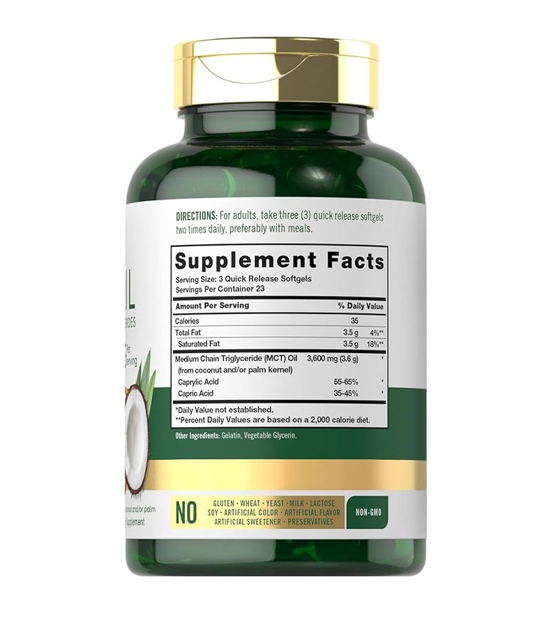 MCT Oil 3600mg - 70 Softgels