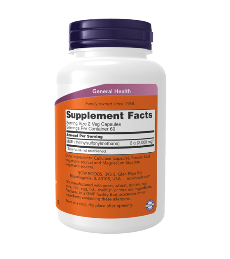 MSM 1000 mg - 120 Veg Capsules