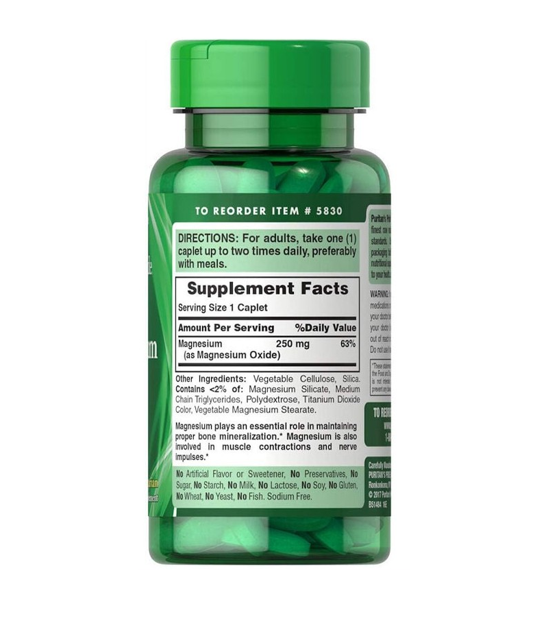 Magnesium 250 mg - 100 Coated Caplets