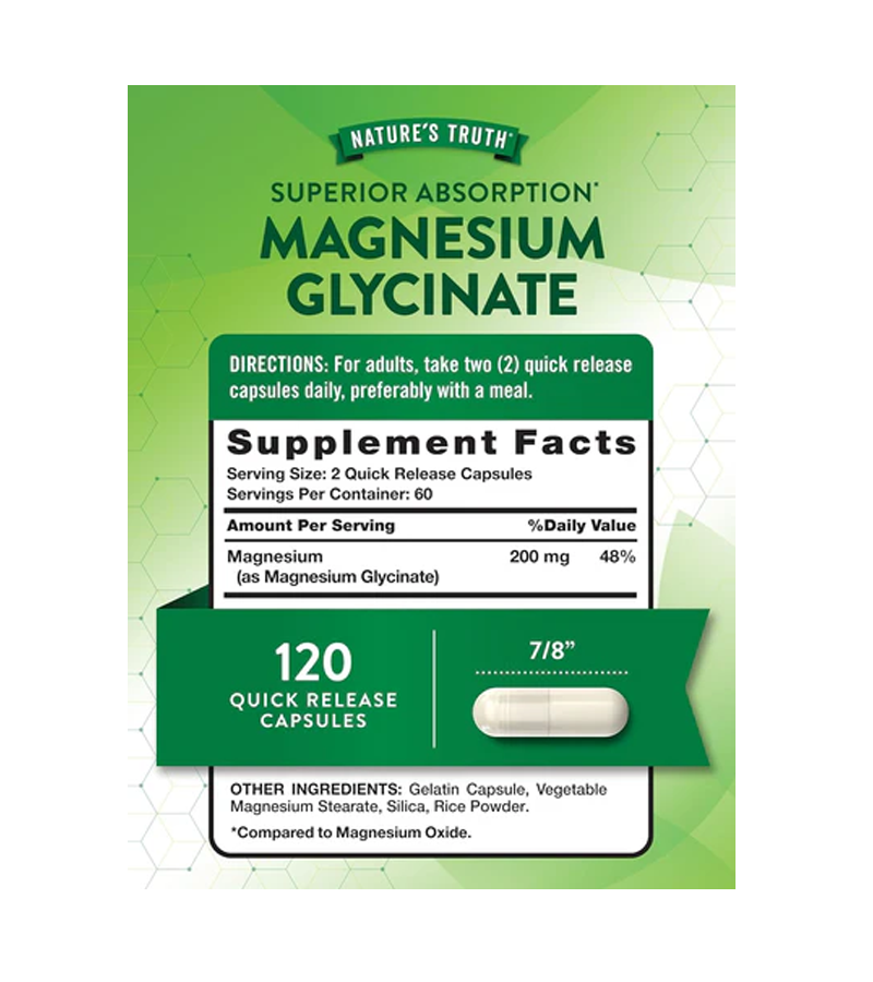 Magnesium Glycinate - 120 Capsules
