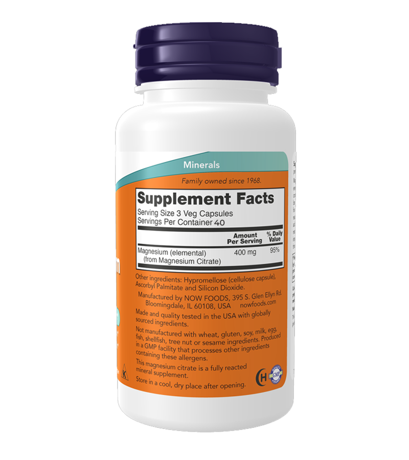 Magnesium Citrate Nervous System Support - 120 Veg Capsules