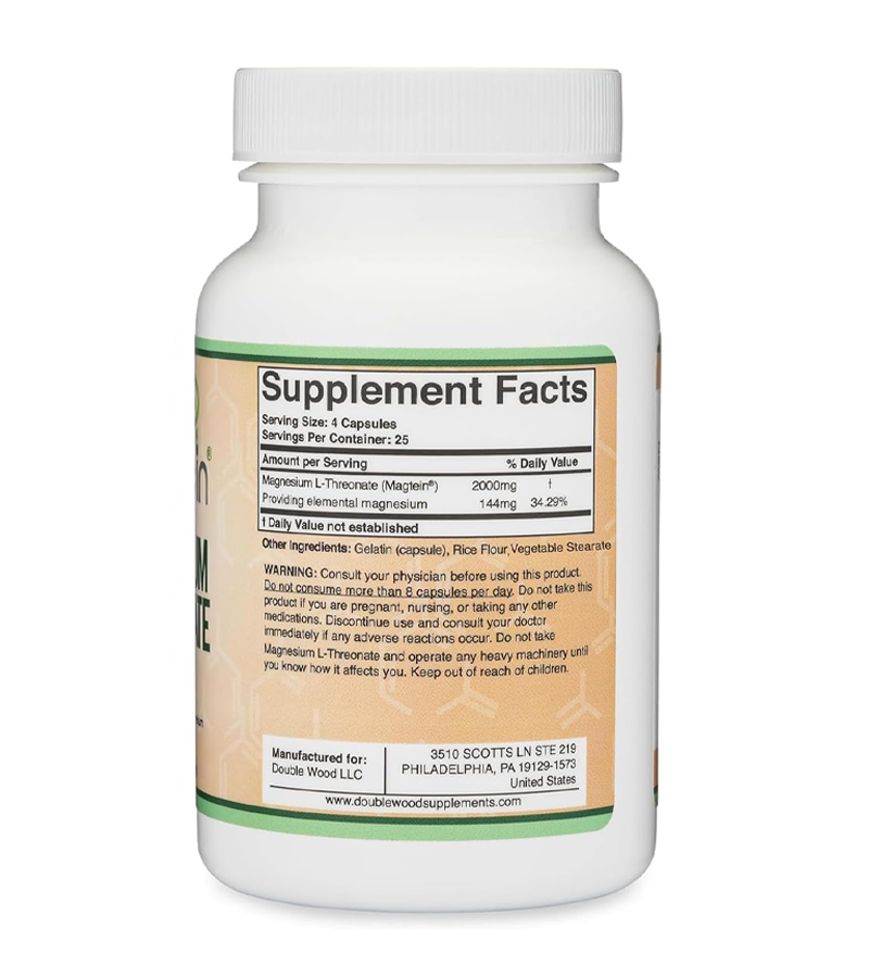 Magtein Magnesium L-Threonate, 2,000 mg - 100 Capsules