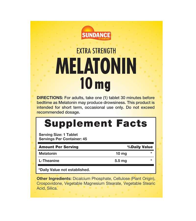 Melatonin 10mg with L-Theanine - 45 Tablets