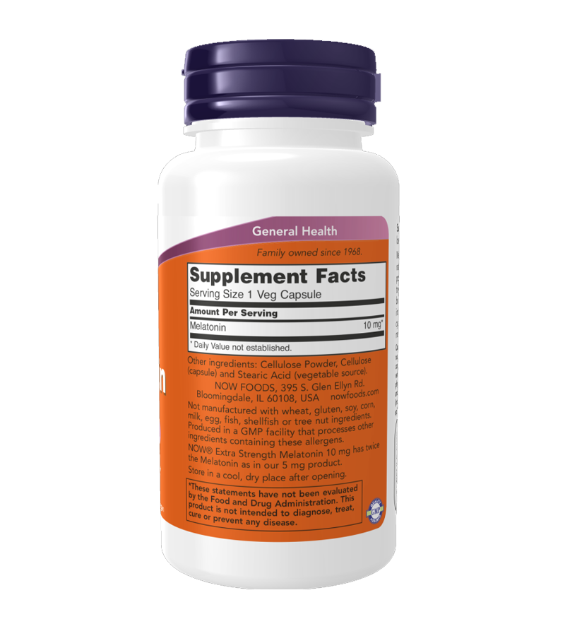 Melatonin Extra Strength 10 mg - 100 Veg Capsules
