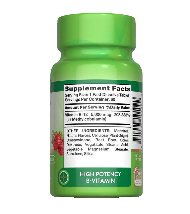 Methylcobalamin Vitamin B-12 5,000 mcg - 60 Fast Dissolve Tablets