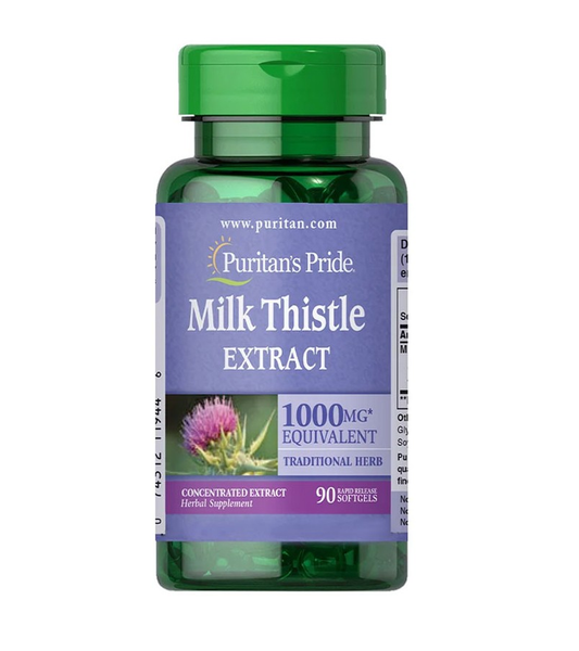 Milk Thistle Extract 1000 mg (Silymarin) - 90 Softgel