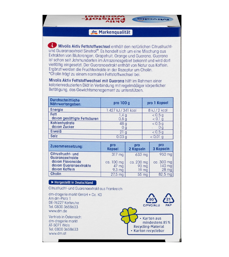 Mivolis Active fat (Aktiv Fett ) metabolism capsules 45 capsules