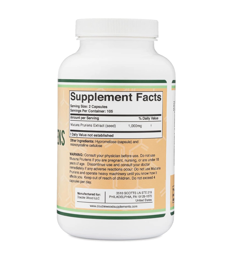 Mucuna Pruriens Extract - Dopamine Boosting Supplement 1000mg - 210 Capsules