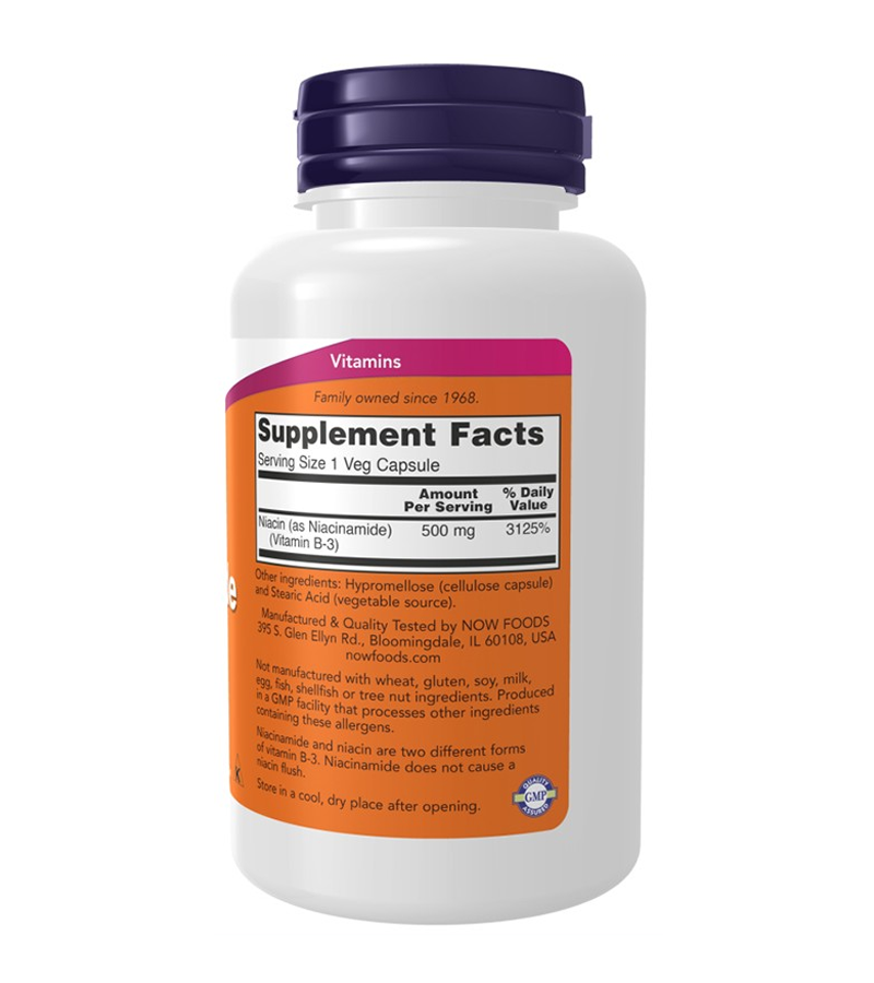 Niacinamide (B-3) 500 mg - 100 Veg Capsules