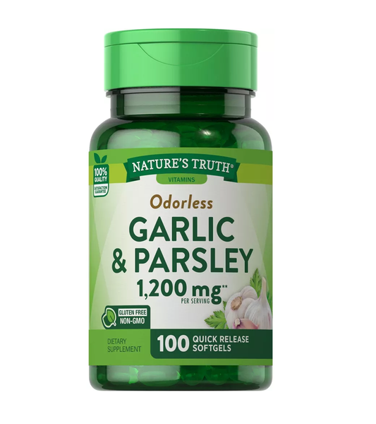Odorless Garlic and Parsley 1200 mg -100 Quick Release Softgels